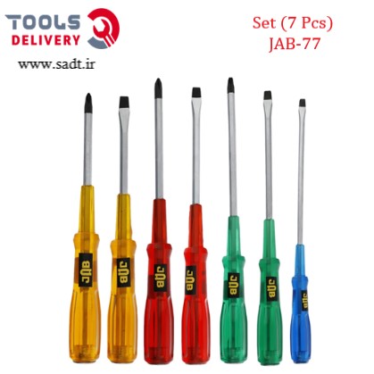 پیچ گوشتی ضربه خور جاب مدل JAB-77 مجموعه 7 عددی